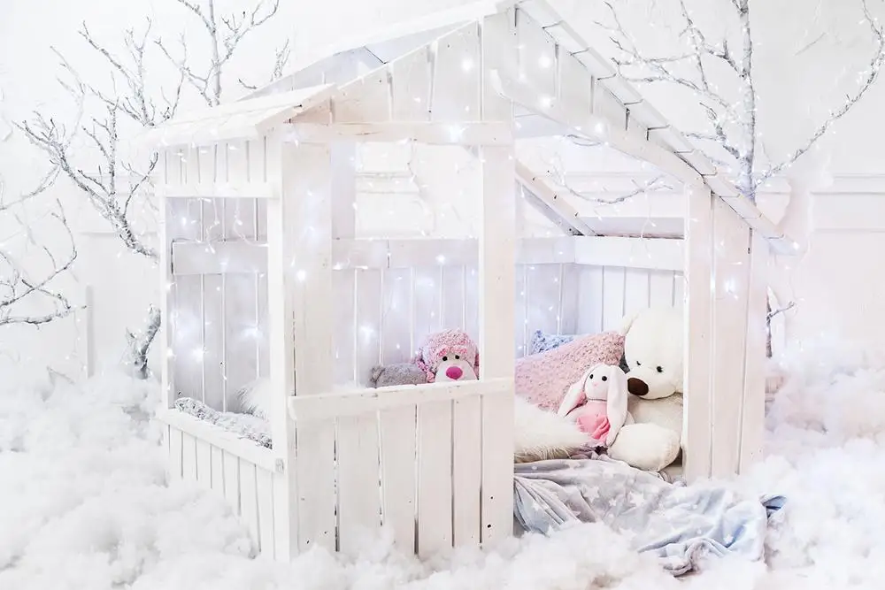 Каписко Счастливого Рождества деревянный дом детские игрушки мишка лампа