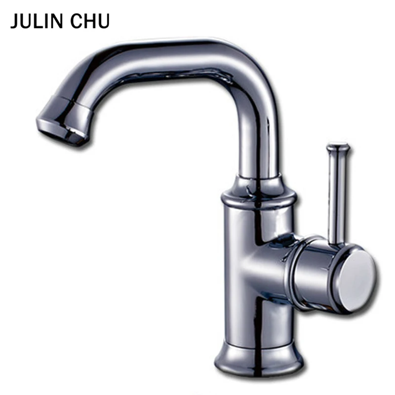 

Chrome Basin Faucet Brass Desk Mount Sinlge Handle Hot and Cold Water Tap Bathroom Faucets Washroom Toilet Sink Mixer Black