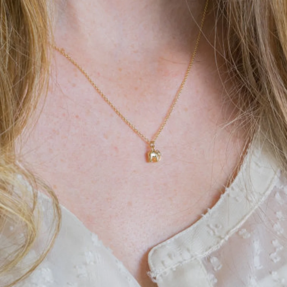 Серебряное ожерелье с подвеской в виде слона | Маленькое минималистическое