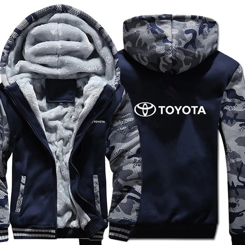 

2020NEW Toyota Hoodies Winter Camouflage sleeve Jacket Men Thicken Unisex Casual Wool Liner Fleece Man Sweatshirt