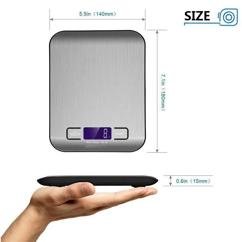 Электронные кухонные весы из нержавеющей стали безбатарейный прибор для