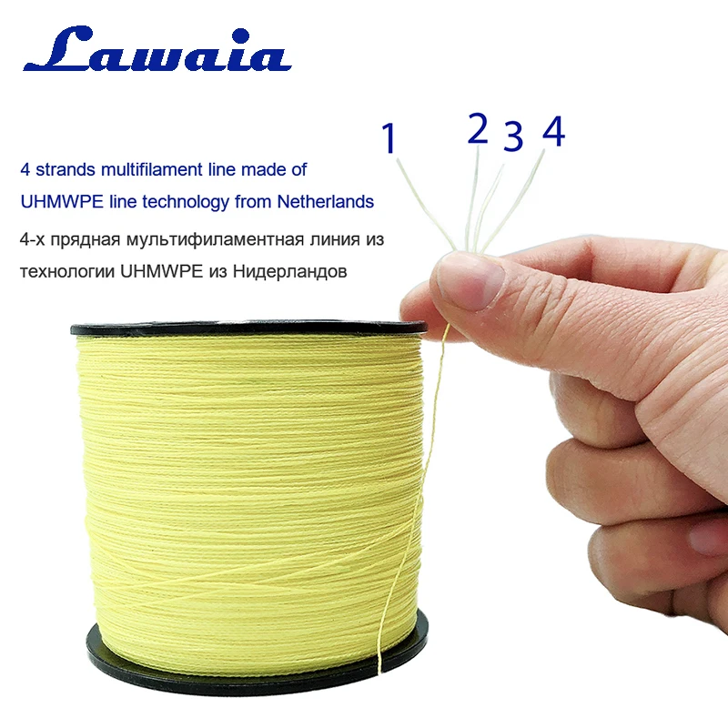 Lawaia рыболовная леска длиной 300 м сверхпрочная четырехжильная плетеная