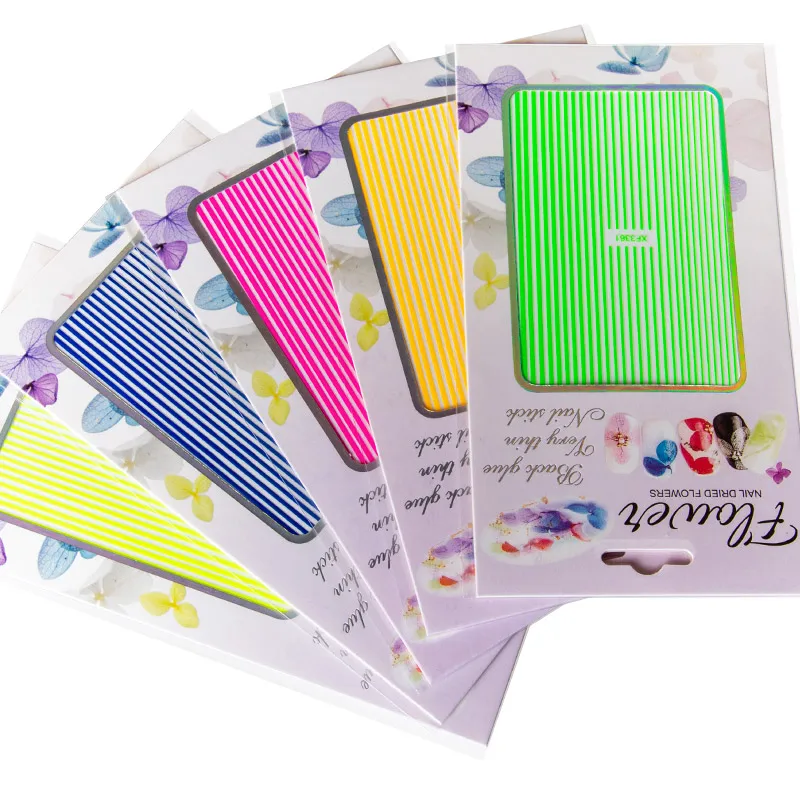 

1 Sheet 3D Fluorescent Color Blu Line Stickers Adhesive Gold Silver Nailart Striping Tape Diy Nail Art Stickers Decals NK113 12*