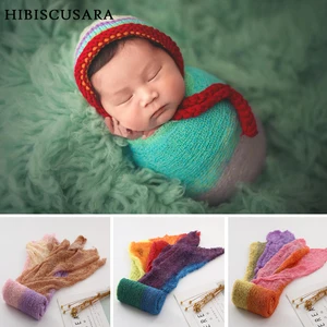 40*150 см, Детские фотофоны, прочная эластичная Радужная ткань для фотосъемки младенцев, Пеленальное эластичное одеяло, цветная ткань для обертывания