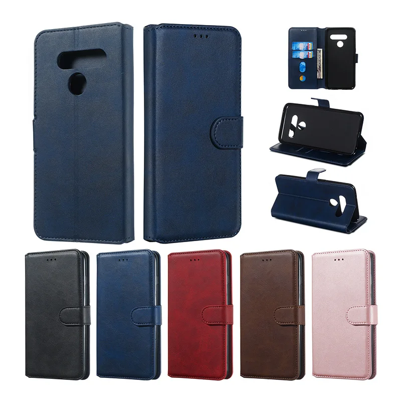 Твердый кожаный кошелек для монет С Откидывающейся Крышкой чехол LG V30 V40 V50 Q60 W10 W30