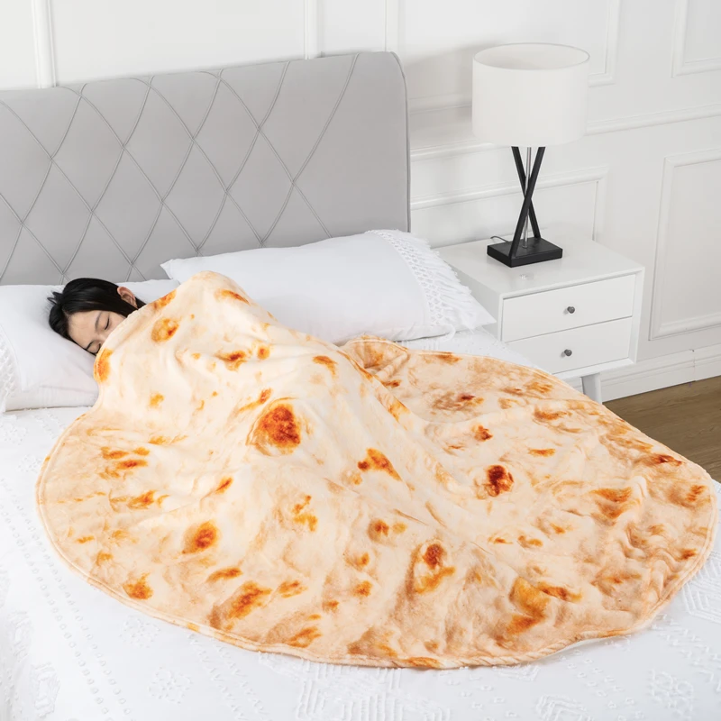 

Flannel Blanket Creative Fun Pancake Blanket Pancake Hamburger Donut Velvet Air Conditioning Blanket Office Nap Blanket