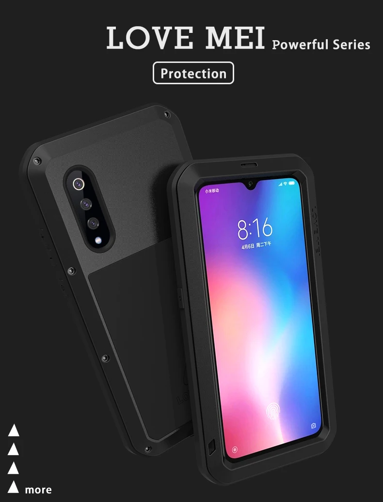 Aluminum Metal Waterproof Armor Case for Xiaomi Mi 8 9 Explrer Max 2 3 Mix 2S Shockproof Full Body Tempered Glass Cover |