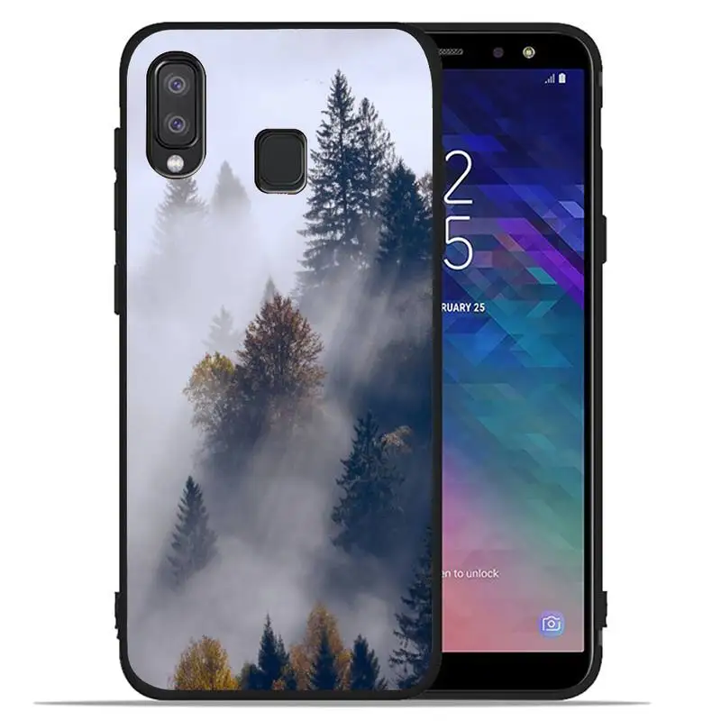 

Pine Tree Forest Mountain Peak Mist Phone Case for Galaxy J2pro J4 J5 J6 J7 plus J5 prime J72016 2018 M 10 20 30 funda Cover
