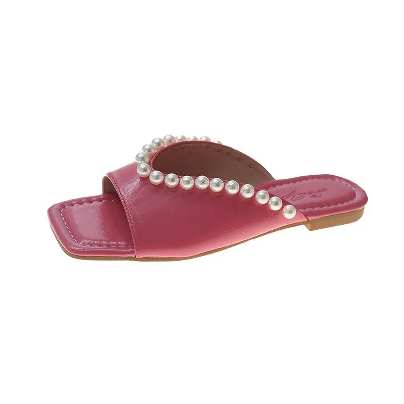 Сандалии женские с квадратным носком босоножки на плоской подошве модные