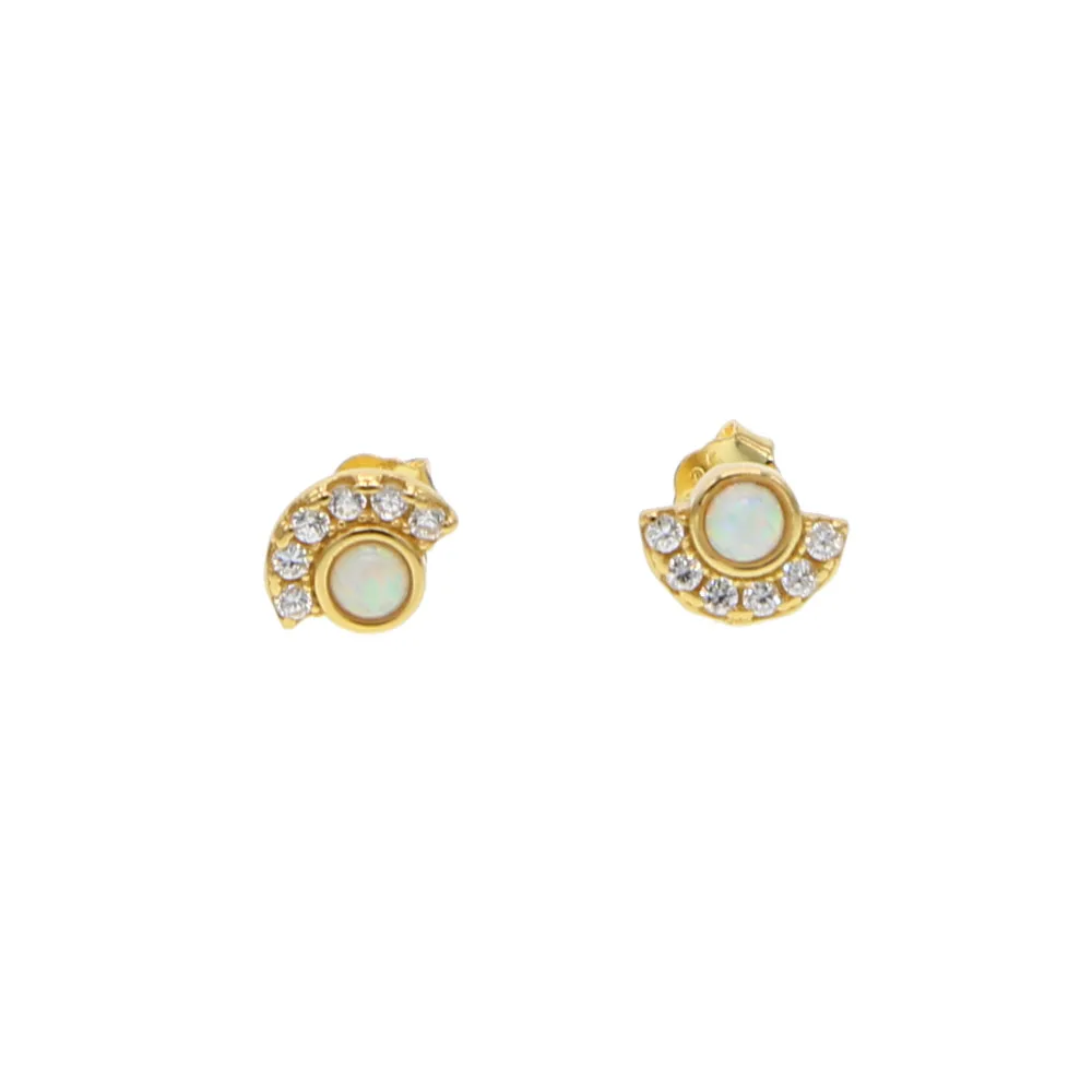 Vermeil 925 пробы серебряные милые нежные опаловые cz серьги для девушек и женщин