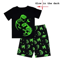 junellz summer childrens pajama glow in the dark dinosaur gifts short pajamas for boys clothes kids pajamas outfit toddler pjs