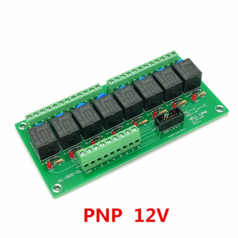 8 канальный модуль интерфейса реле мощности PNP типа 12 В 15 А HF JQC 3FF 12V 1ZS Relay.|Реле| |