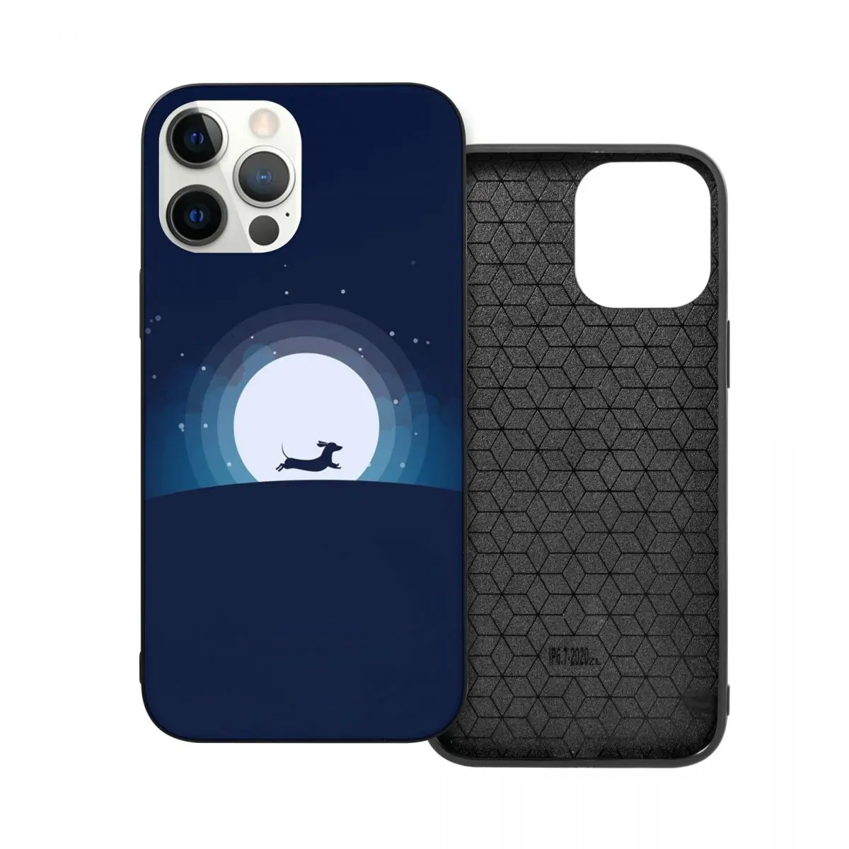 

Doxie On The Moon PC Glass TPU Phone Bumper for iPhone 13 12 11 Xs Xr X Pro Max Mini 7 8 Se2 Plus 6 6S