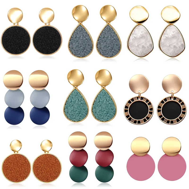 BICUX винтажные Золотые круглые серьги для женщин массивные геометрические из пуха