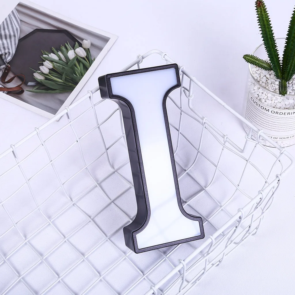 DIY 26 букв светодиодный ночник английский Marquee знак Алфавит 3D Настенный ночник t домашний Свадебный день рождения Жених