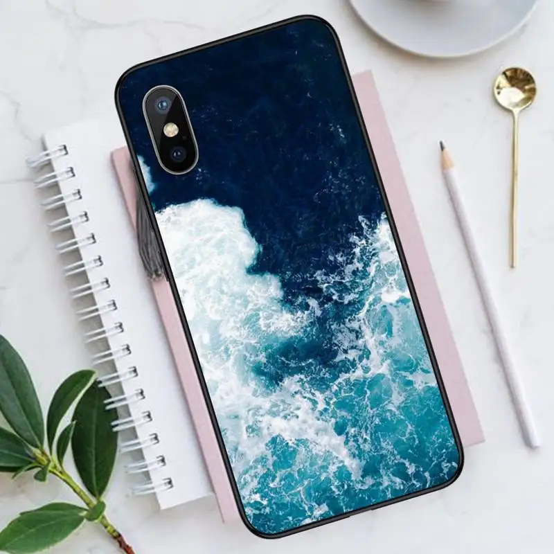 

Blue ocean sea aesthetics pattern Phone Case for iPhone 11 12 pro XS MAX 8 7 6 6S Plus X 5S SE 2020 XR Luxury shell funda coque