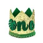 Детская шапка на 1-й день рождения, кепка в виде джунглей с животными, Детская корона на день рождения вечерние детская шапка для вечеринки на первый день рождения, украшения для вечеринки, товары