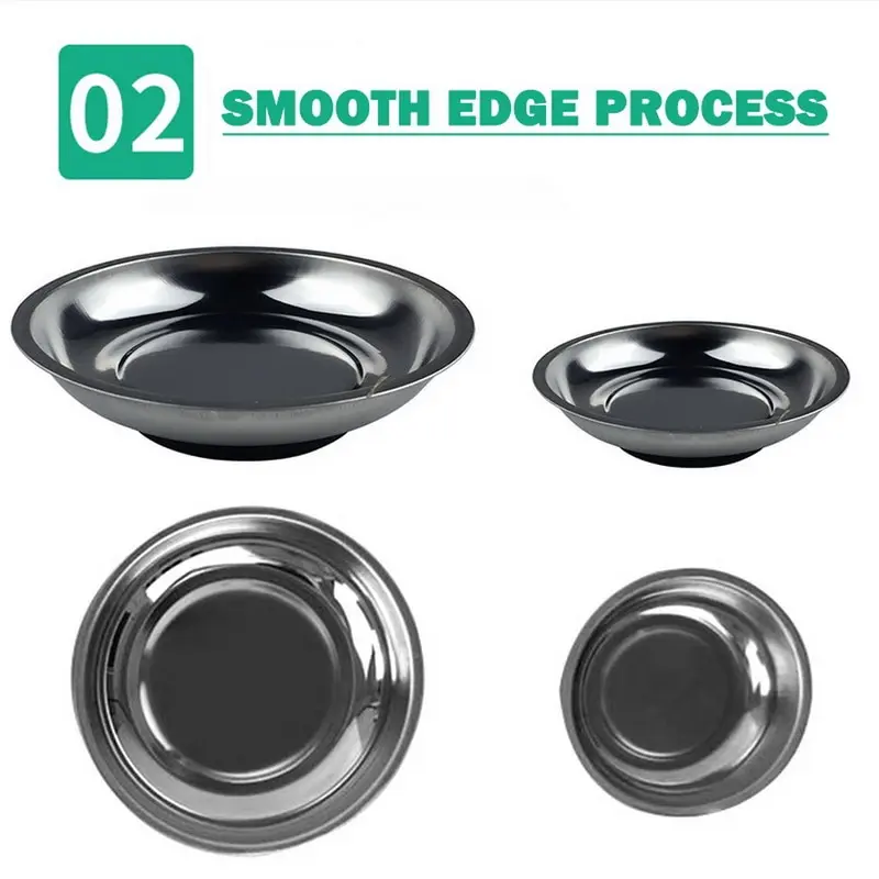 

Round Magnetic Parts Tray Bowl Dish Stainless Steel Garage Holder Tool Organizer Household Tools Wholesale Drop Shipping