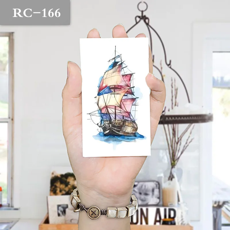 

Лодка с якорем цвет боди-арт Красота Макияж наклейка татуировка