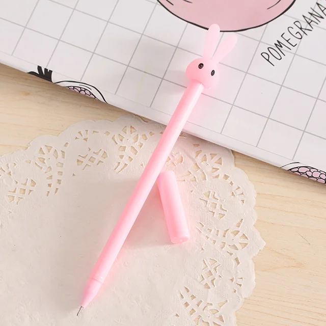 

0.5mm Cute Kawaii rabbit Gel Pen Signature Pens Escolar Papelaria For Office School Writing Supplies Stationery Gift