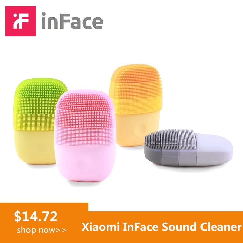 InFace Xiaomi звуковая электрическая щетка для чистки лица Mijia умный водонепроницаемый силиконовый массажный очиститель для ухода за лицом перезаряжаемый