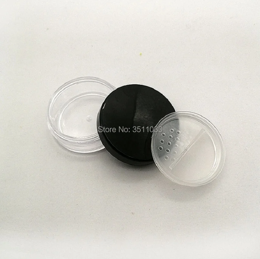 Прозрачная пустая круглая коробка для пудры 10 г 20 с вращающимся ситечком