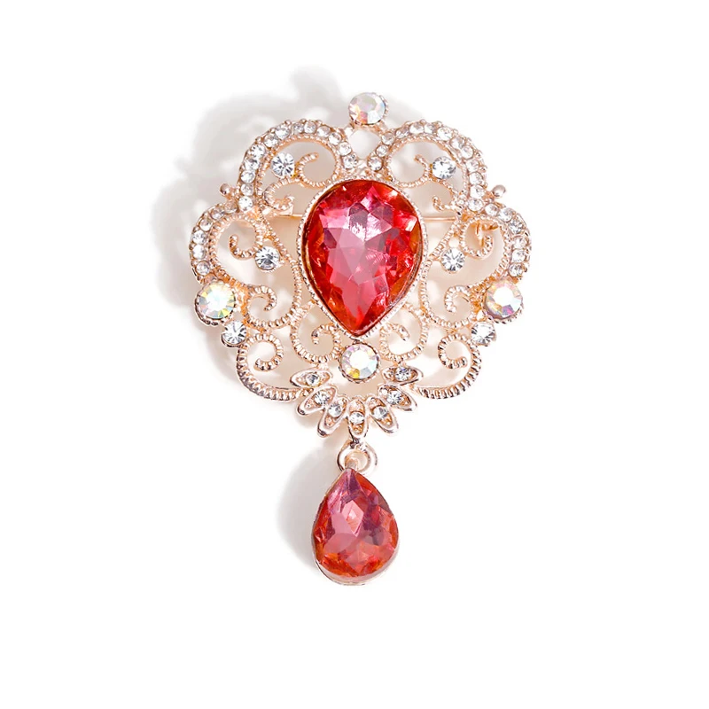 Женские Элегантные барокко Броши вечерние с украшением в виде кристаллов капли