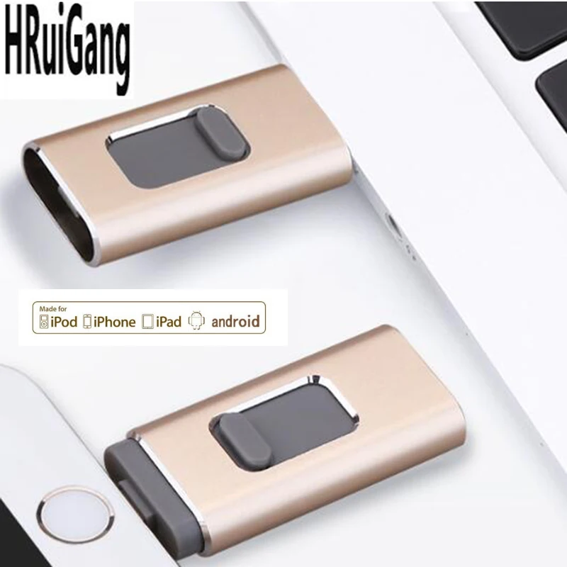 4 в 1 металлический USB флеш-накопитель 128 Гб OTG 32 64 3 0 флэш-диск для iPhone 11 Pro/XR/XS Max