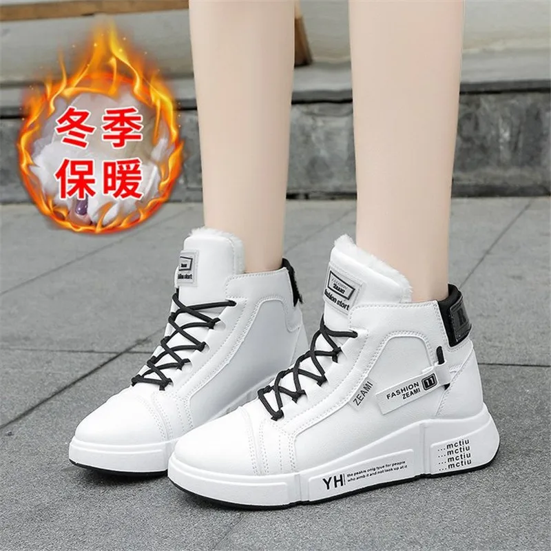 

Women Shoes Plus cashmere Designer Sneakers Casual Sports running Shoes Female Fashion Lace Up Leisure Woman Vulcanize Shoes