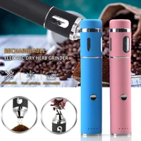 herb grinder handheld electric grinding pen usb rechargeable with metal blades can csv