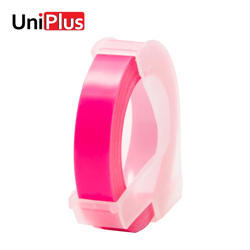 UniPlus для Motex E101 E202 Dymo 1610 9 мм лейбл мейкер флуоресцентный розовый сверкающий