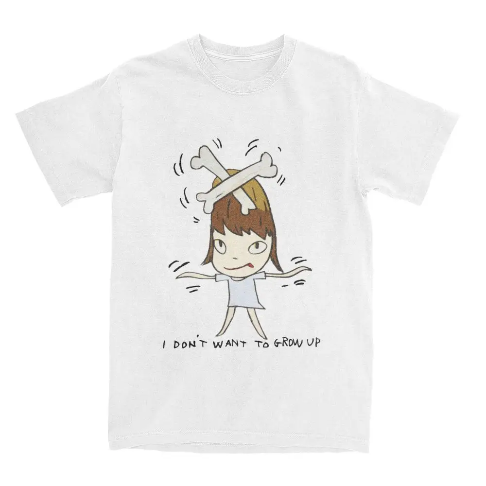 

Vintage Yoshitomo Nara I Don't Want To Grow Up T-Shirt for Men Crew Neck Pure Cotton T Shirt Short Sleeve Tees Plus Size Tops