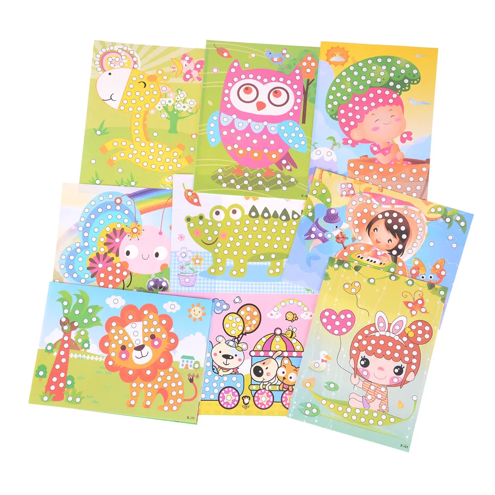 

New 2 Pcs Crystal Paste Painting Sticker Handmade Diamond Mosaic Puzzle Toys ZMONH