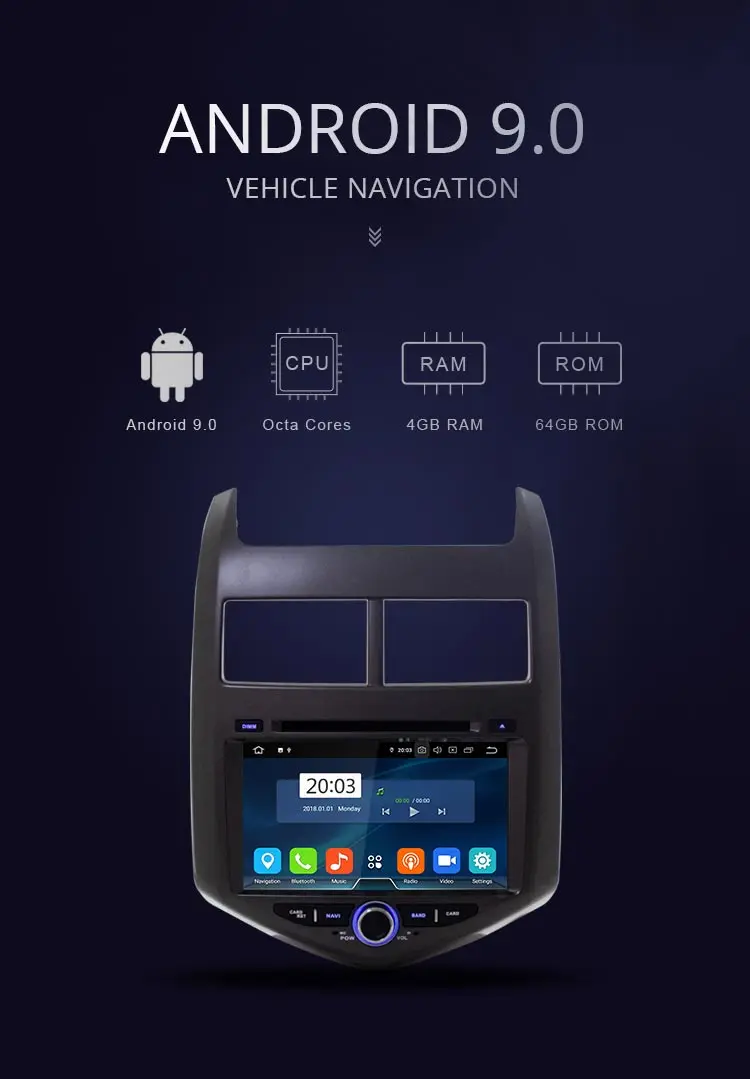 JDASTON Android 9,0 Автомобильный мультимедийный плеер для Chevrolet Aveo/Sonic 2011 2012 2013 2 Din Автомобильный Радио gps навигация Стерео DVD wifi
