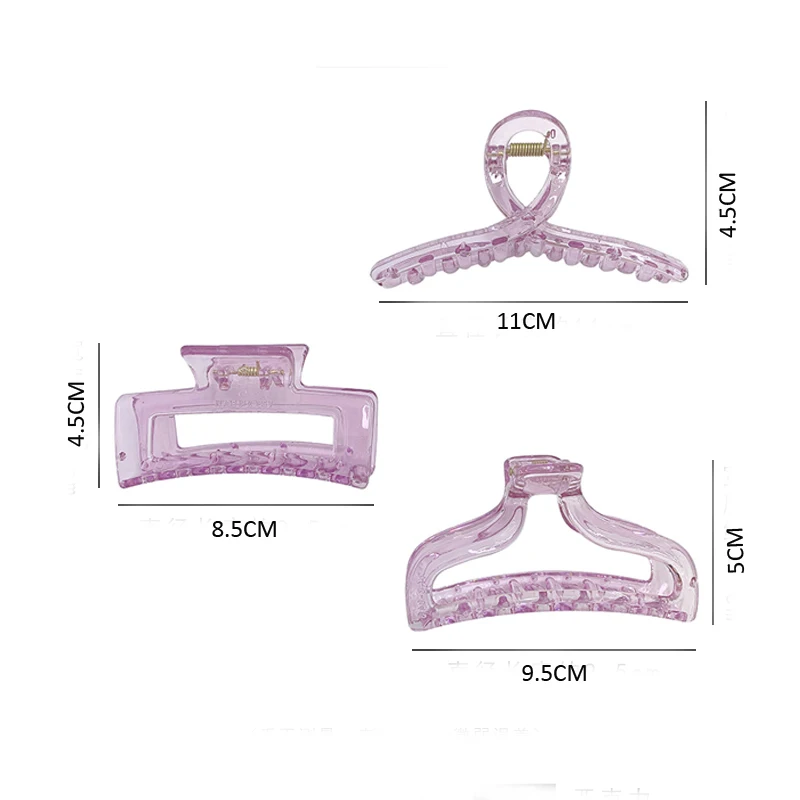 Transparent Hair Claw Resin Crab Geometric Hollow Claws Clamps Clip Large Size Women Accessories Hairpin |