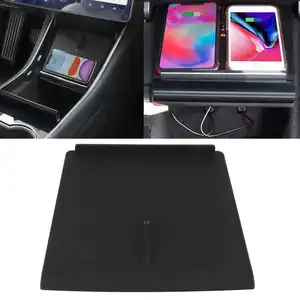 15w wireless charger mobile phone anti slip charging pad dual usb port fit for tesla model 3y free global shipping