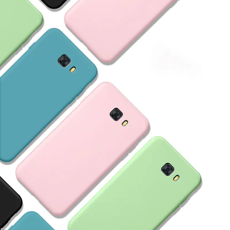 Чехол для Samsung Galaxy C9 pro Матовый жидкий Мягкий силиконовый чехол телефона C9000