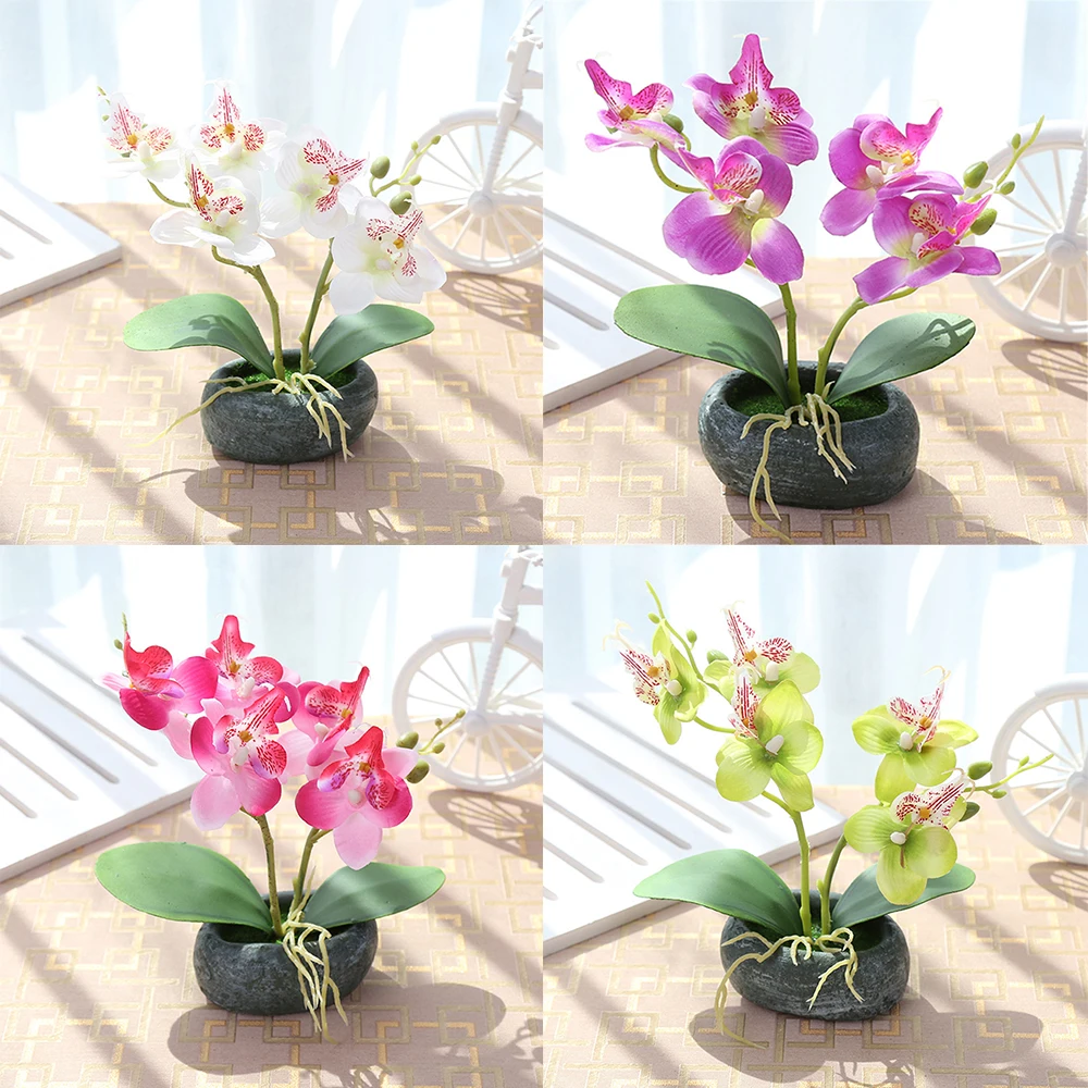 Новинка искусственная Орхидея бабочка горшечные растения шелковые цветы с