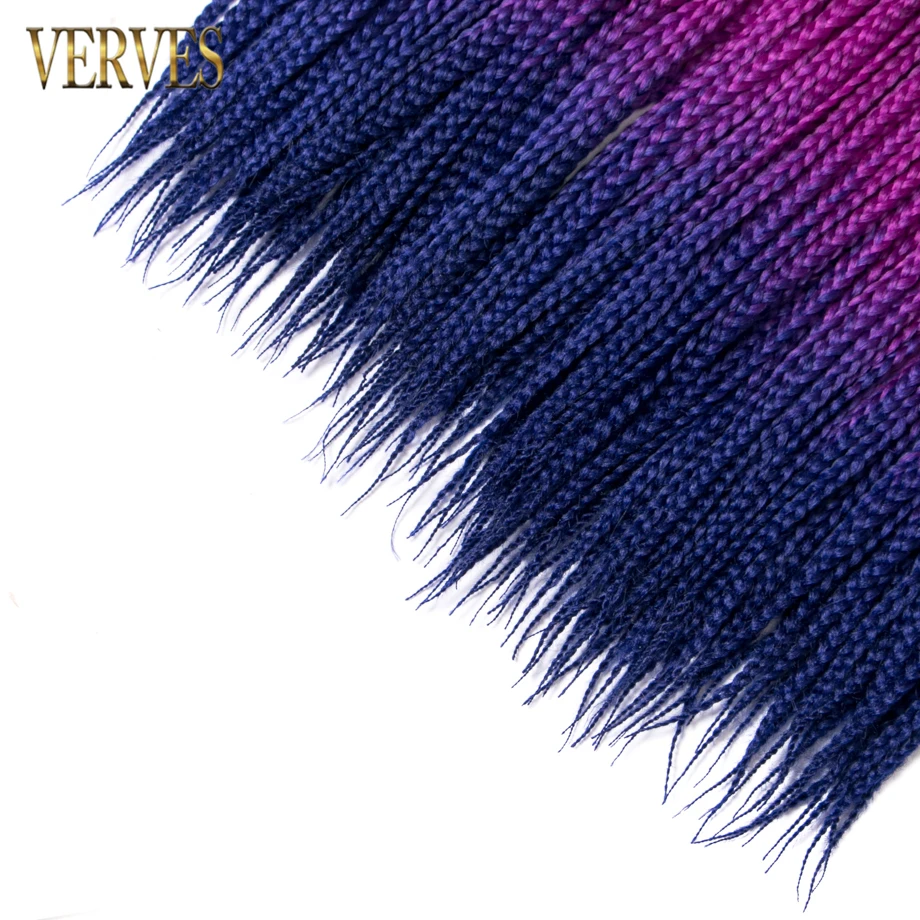 VERVES коробка косички крючком косички 24 дюймов 22 корня/упаковка Ombre синтетические косички наращивание волос тепло волокно оптом крючком косички розовый