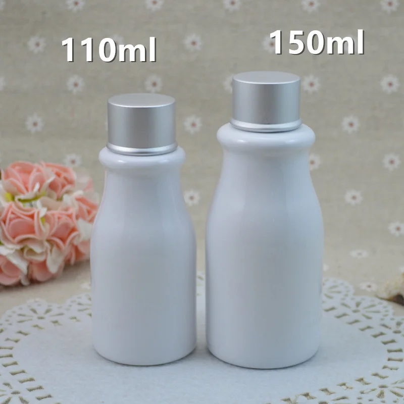 

Белая пластиковая бутылка для макияжа, 110 мл/150 мл, пустой контейнер с винтовой крышкой, фотобутылка, алюминиевая крышка, 50 шт./партия