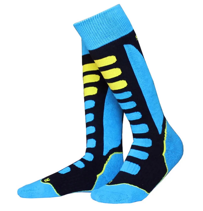 Blue EU31-34 Утолщенные зимние катания на коньках длинные Лыжные носки чулки Защита ног теплые спортивные носки для Дети Девочки Мальчик Дети - Цвет: Blue EU31-34