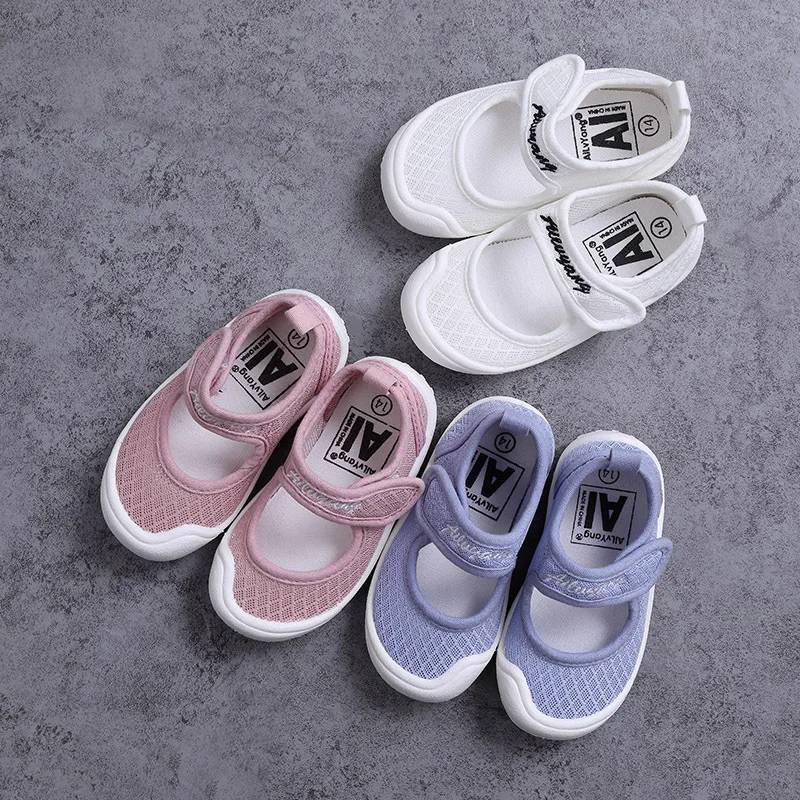 

2021 spring and summer new mesh breathable square mouth shoes 1-7 years old boys and girls casual toddler shoes