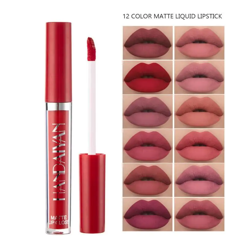 

SEXY LIPS 12 Color Matte Velvet Lip Gloss Waterproof Long-lasting Liquid Lipstick Cosmetic Beauty Keep 24 Hours Makeup TSLM1