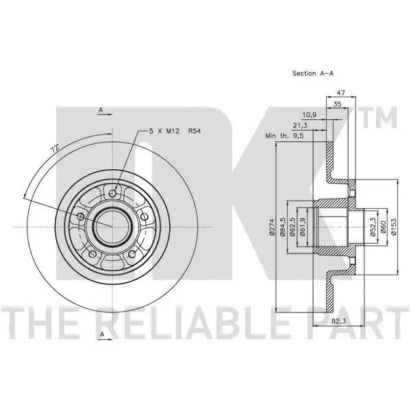 Brake disc RENAULT LAGUNA II 1.6-3.0 01-back without bearing | Автомобили и мотоциклы