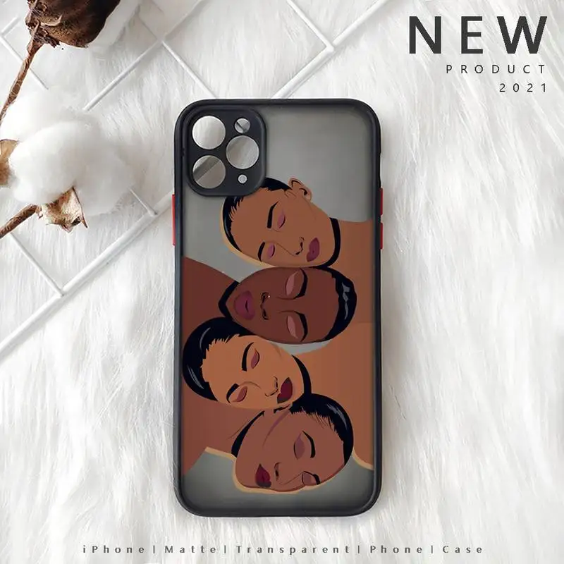 

Abstract art design sexy girl Phone Case Matte Transparent for iphone 11 12 pro mini XS XR X max 7 8 plus TPU Mobile bags coque