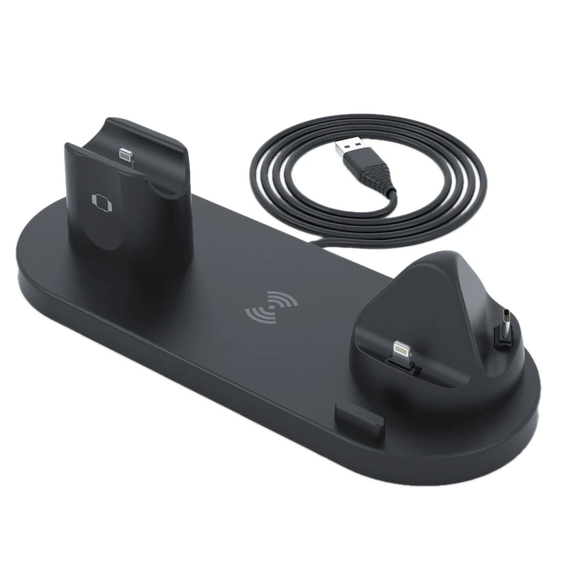 Беспроводное зарядное устройство 4 в 1 беспроводная зарядная док-станция для Apple