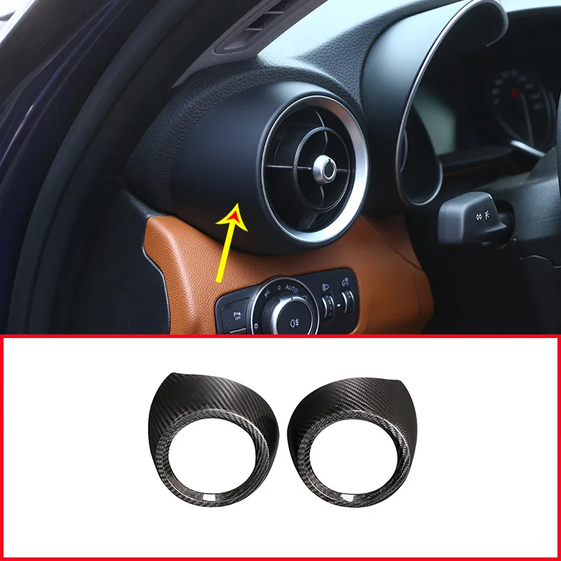 

Real Carbon Fiber Car Dashboard Air Vent Cover Trim For Alfa Romeo Giulia 2017 2018 2019 Accessories