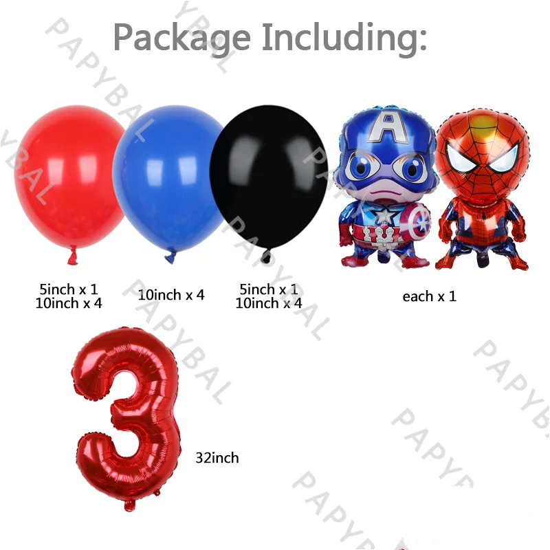 17Pcs Marvel Super Hero Party Balloons Spiderman Captain America Foil Balloon Baby Shower Birthday Decorations Kids Gifts | Дом и сад