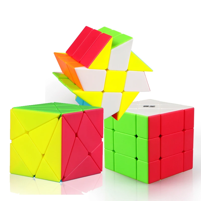 

3pcs Qiyi Windmill Axis Fisher Cube Original Stickerless Magic Speed or Black Stickers Cubo Magico Puzzle