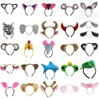 Повязка на голову плюшевая с ушками животных для вечерние и детей